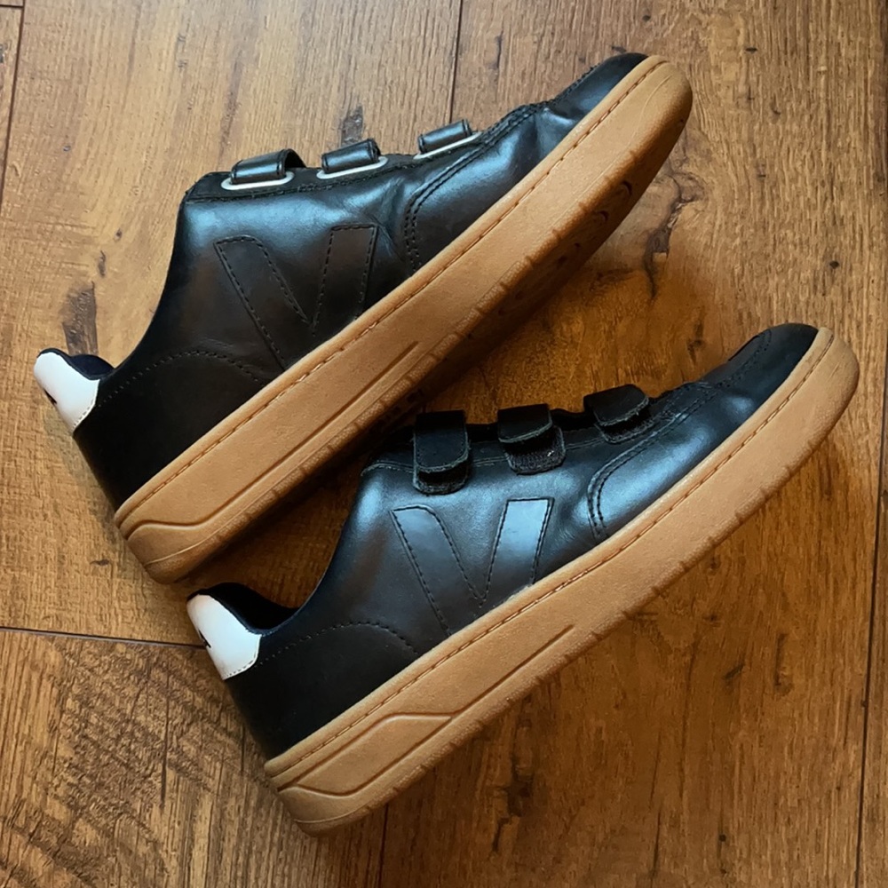 Black VEJA Velcro Woman Leather Sneakers EU 39 US 8 UK 6